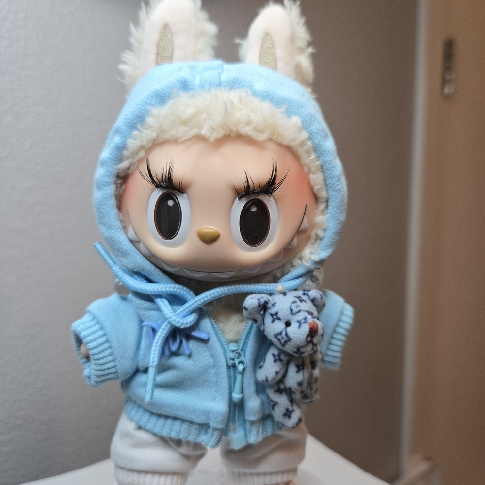 Labubu Outfit With Blue Bear, Hoodie And Pants